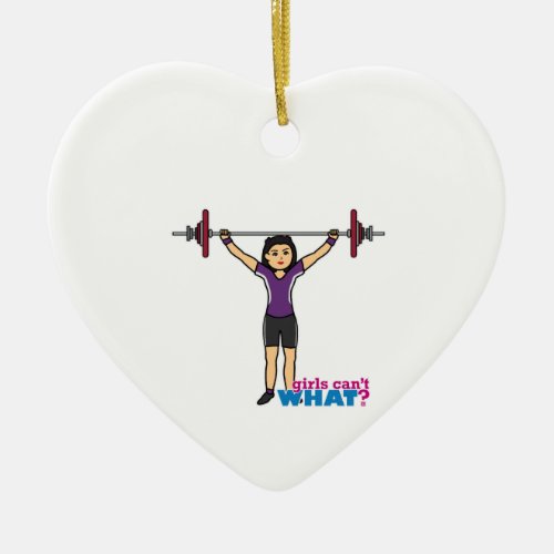 Weightlifter Girl _ Medium Ceramic Ornament