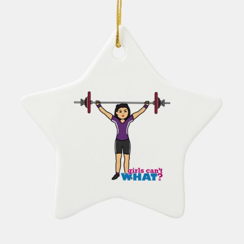 Weightlifter Girl _ Medium Ceramic Ornament