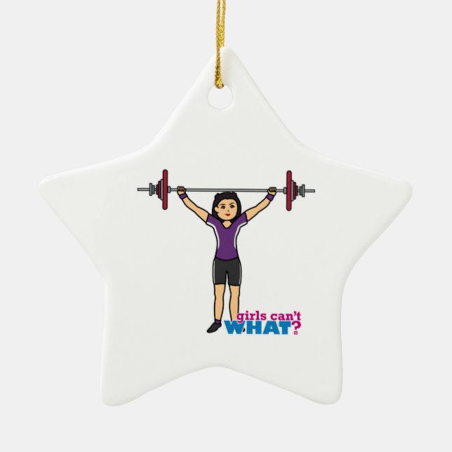 Weightlifter Girl - Medium Ceramic Ornament (Front)