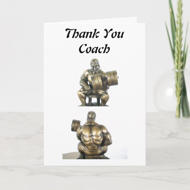 Weightlifter Letterpress Thank You Card (Front)