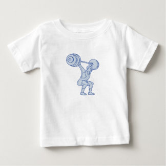 Weightlifter Lifting Barbell Mono Line Baby T-Shirt