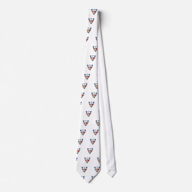 Weightlifter Lifting Barbell Weights Retro Neck Tie (Front)