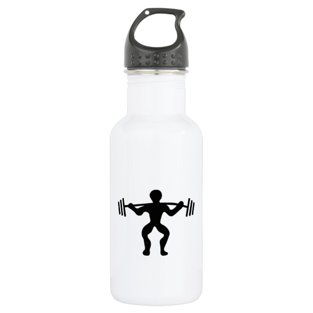 Weightlifter Lifting Weights Water Bottle (Front)