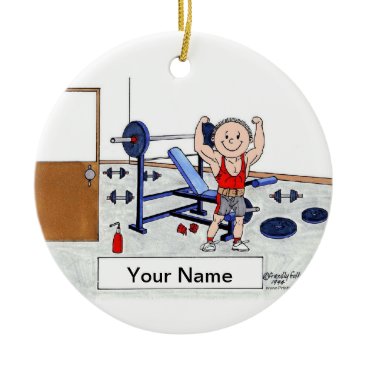 Weightlifter - Male Ceramic Ornament