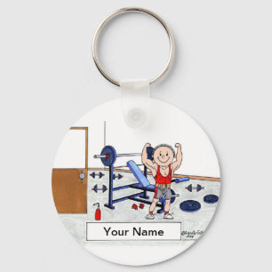 Weightlifter - Male  Keychain