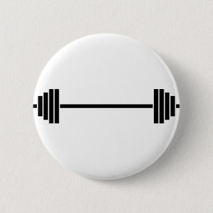 Weightlifting Barbell Pinback Button