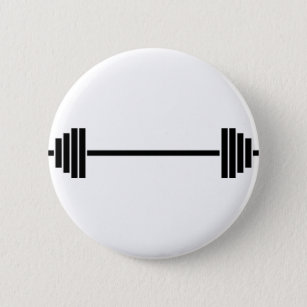 Weightlifting Barbell Pinback Button