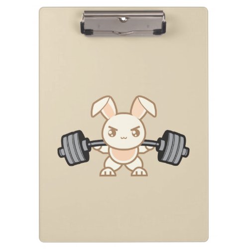 Weightlifting Bunny Cartoon _ Squat _ Leg Day Gym Clipboard