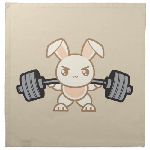 Weightlifting Bunny Cartoon _ Squat _ Leg Day Gym Cloth Napkin