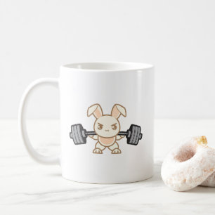 Weightlifting Bunny Cartoon - Squat - Leg Day, Gym Coffee Mug