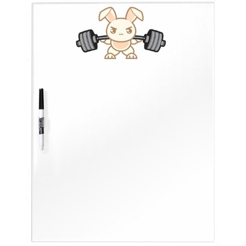 Weightlifting Bunny Cartoon _ Squat _ Leg Day Gym Dry Erase Board