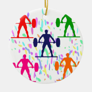 WEIGHTLIFTING CERAMIC ORNAMENT