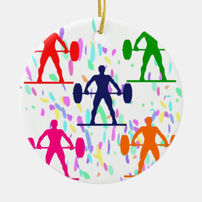 WEIGHTLIFTING CERAMIC ORNAMENT (Front)