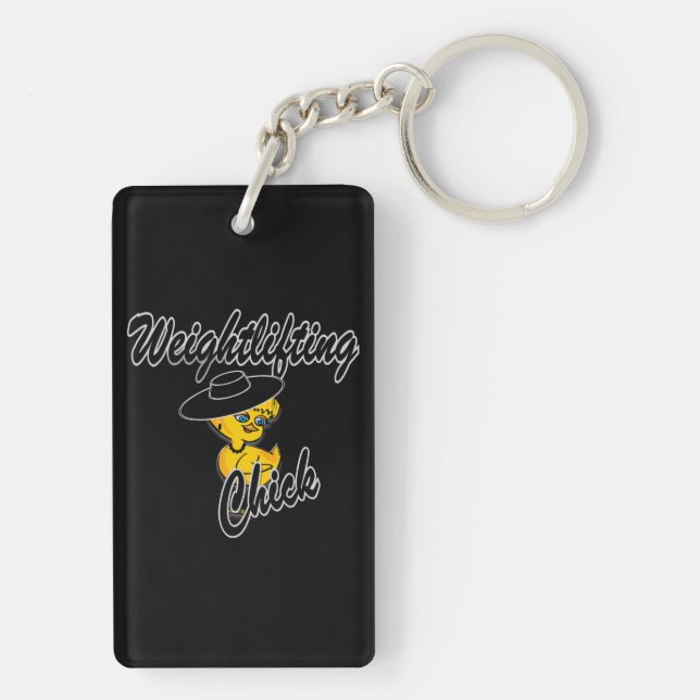 Weightlifting Chick #4 Keychain (Back)