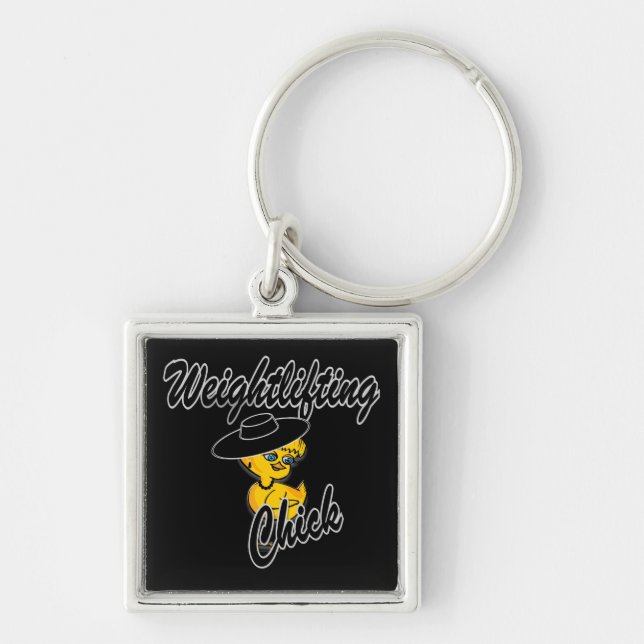 Weightlifting Chick #4 Keychain (Front)