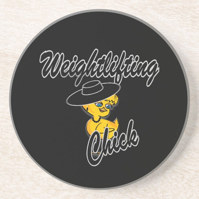 Weightlifting Chick #4 Sandstone Coaster (Front)