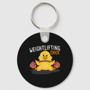 Weightlifting Chick Bodybuilding Workout Gym Women Keychain