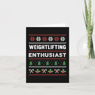 Weightlifting Enthusiast Ugly Christmas Sweater Card