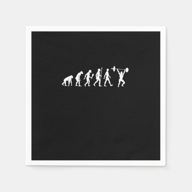 Weightlifting Evolution Weightlifter Gym Gift Napkins (Front)