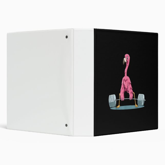 Weightlifting Flamingo Deadlifting Flamingo 3 Ring Binder (Background)