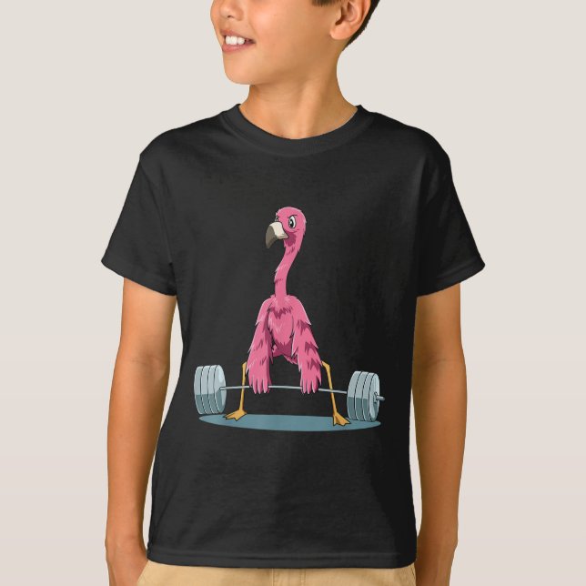 Weightlifting Flamingo Deadlifting Flamingo T-Shirt (Front)