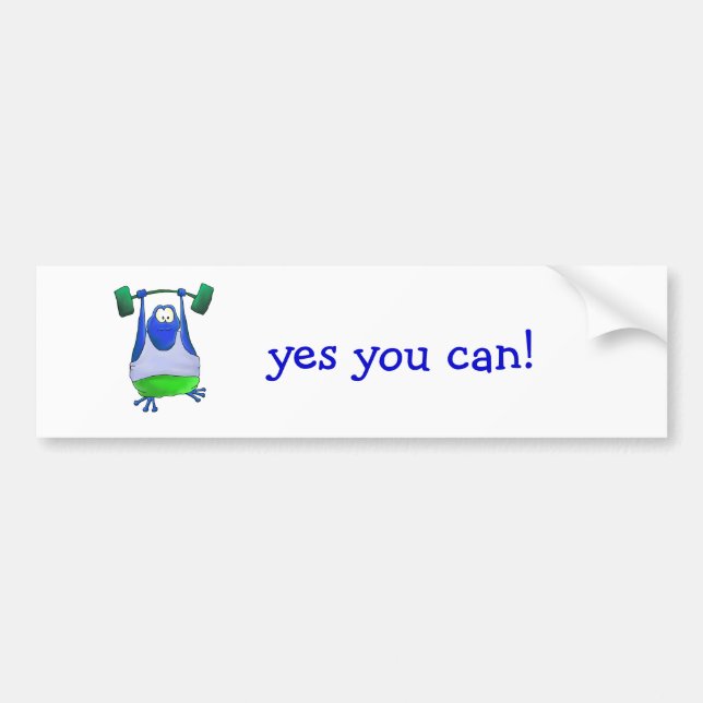 Weightlifting Frog Bumper Sticker (Front)