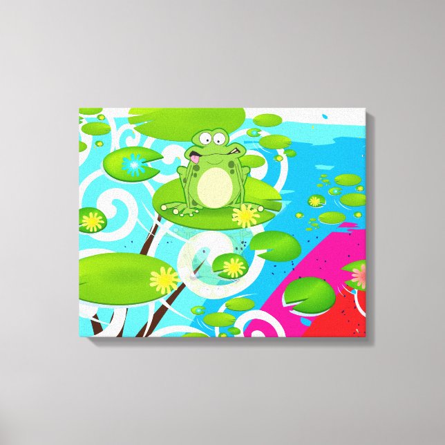 Weightlifting Frog Canvas Print (Front)