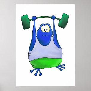 Weightlifting Frog Poster