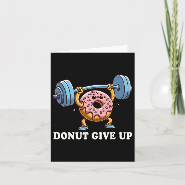 Weightlifting - Funny Fitness Workout Gym Donut Lo Card (Front)