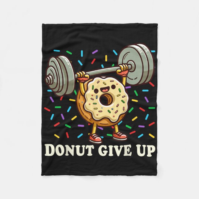 Weightlifting - Funny Fitness Workout Gym Donut Lo Fleece Blanket (Front)