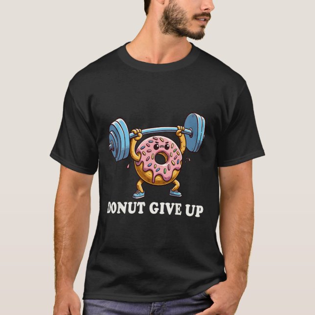 Weightlifting - Funny Fitness Workout Gym Donut Lo T-Shirt (Front)