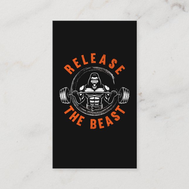 Weightlifting Gorilla Beast Lifting Business Card (Front)