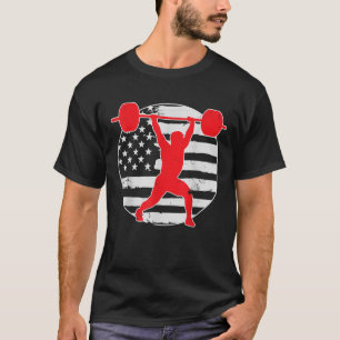Weightlifting Gym American USA Flag 4th Of July Vi T-Shirt