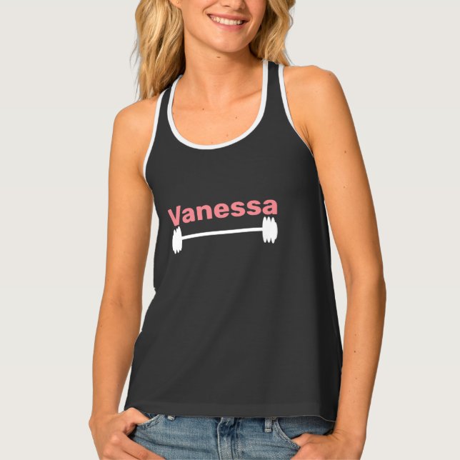 Weightlifting Gym Coach Trainer Name  Tank Top (Front)
