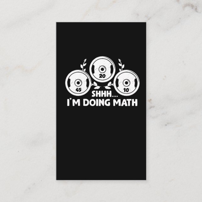 Weightlifting Gym Fitness Math Weights Calculation Business Card (Front)