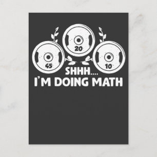 Weightlifting Gym Fitness Math Weights Calculation Postcard