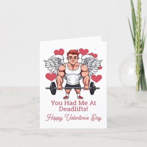 Weightlifting Gym Fitness Trainer Valentines Holiday Card