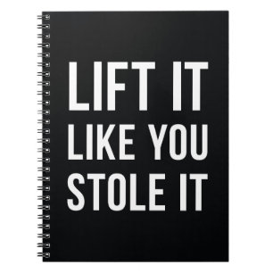 Weightlifting Gym Quote Lift It Black White Notebook