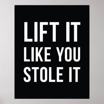 Weightlifting Gym Quote Poster Lift It Black White by ArtOfInspiration at Zazzle