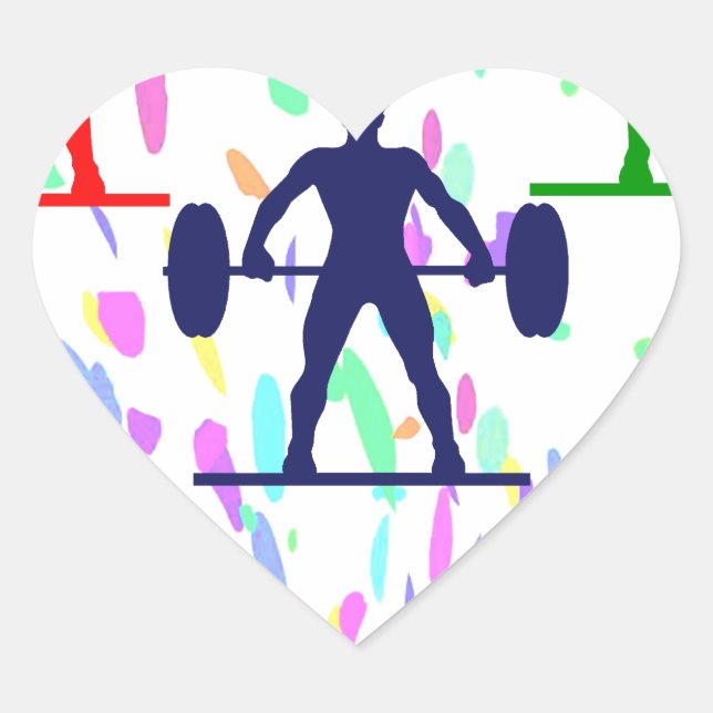WEIGHTLIFTING HEART STICKER (Front)