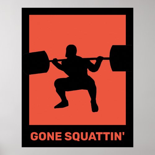 Weightlifting inspirational squat  poster