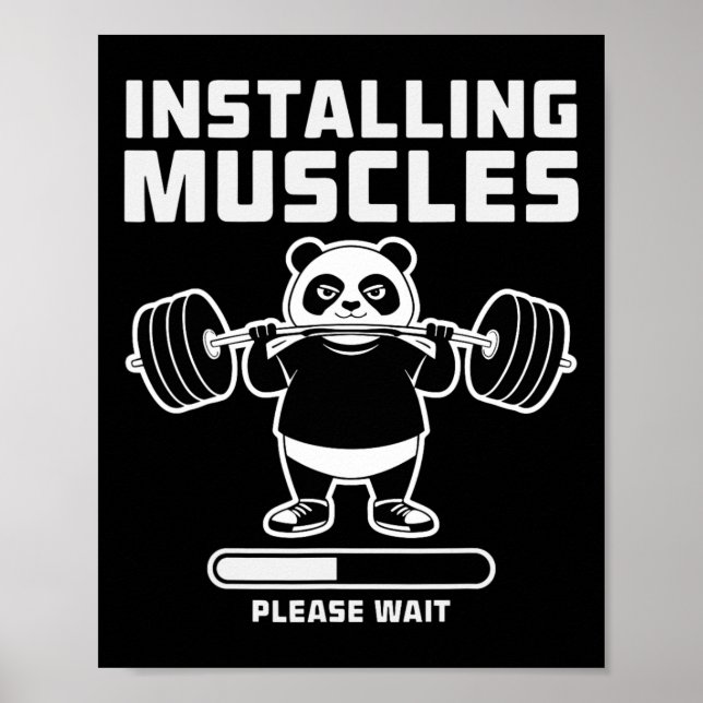 Weightlifting Installing Muscle Workout Pun Gym We Poster (Front)