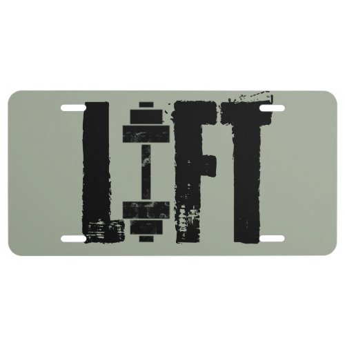 weightlifting LIFT License Plate