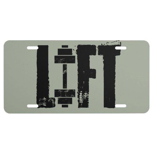 weightlifting LIFT License Plate (Front)