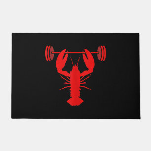 Weightlifting Lobster Bodybuilder At Gym Doormat