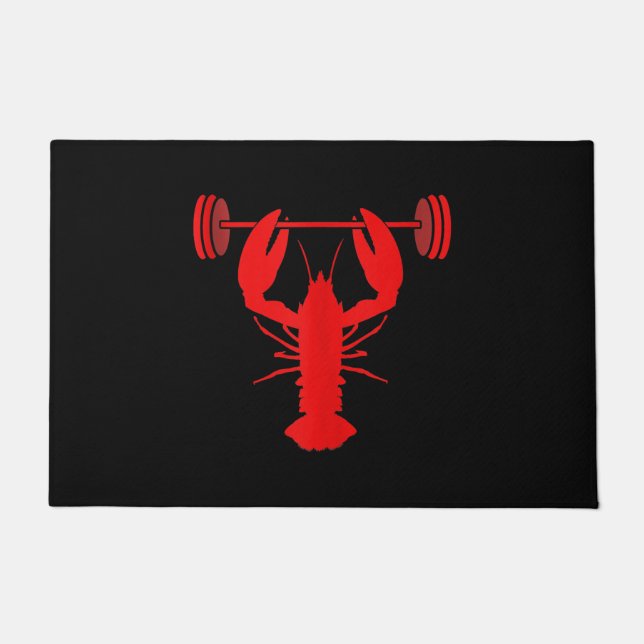 Weightlifting Lobster Bodybuilder At Gym Doormat (Front)