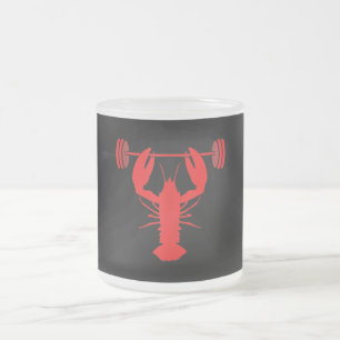 Weightlifting Lobster Bodybuilder At Gym Frosted Glass Coffee Mug