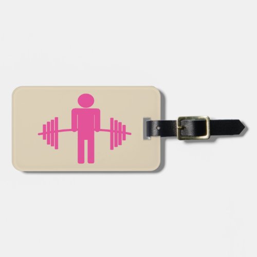 Weightlifting Luggage Tag in Pink