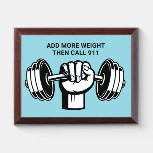 Weightlifting Motivation Bodybuilding Gym Wooden Award Plaque