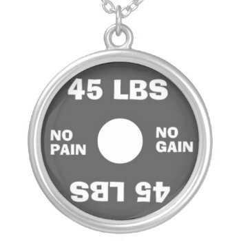 Weightlifting No Pain No Gain Necklace by Baysideimages at Zazzle